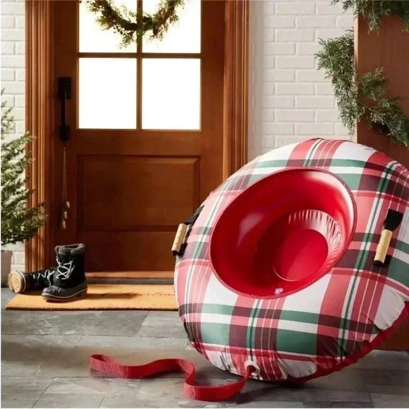 NWT HEARTH & HAND festive plaid
Christmas snow tube -red/green/cream -36" - Picture 1 of 5